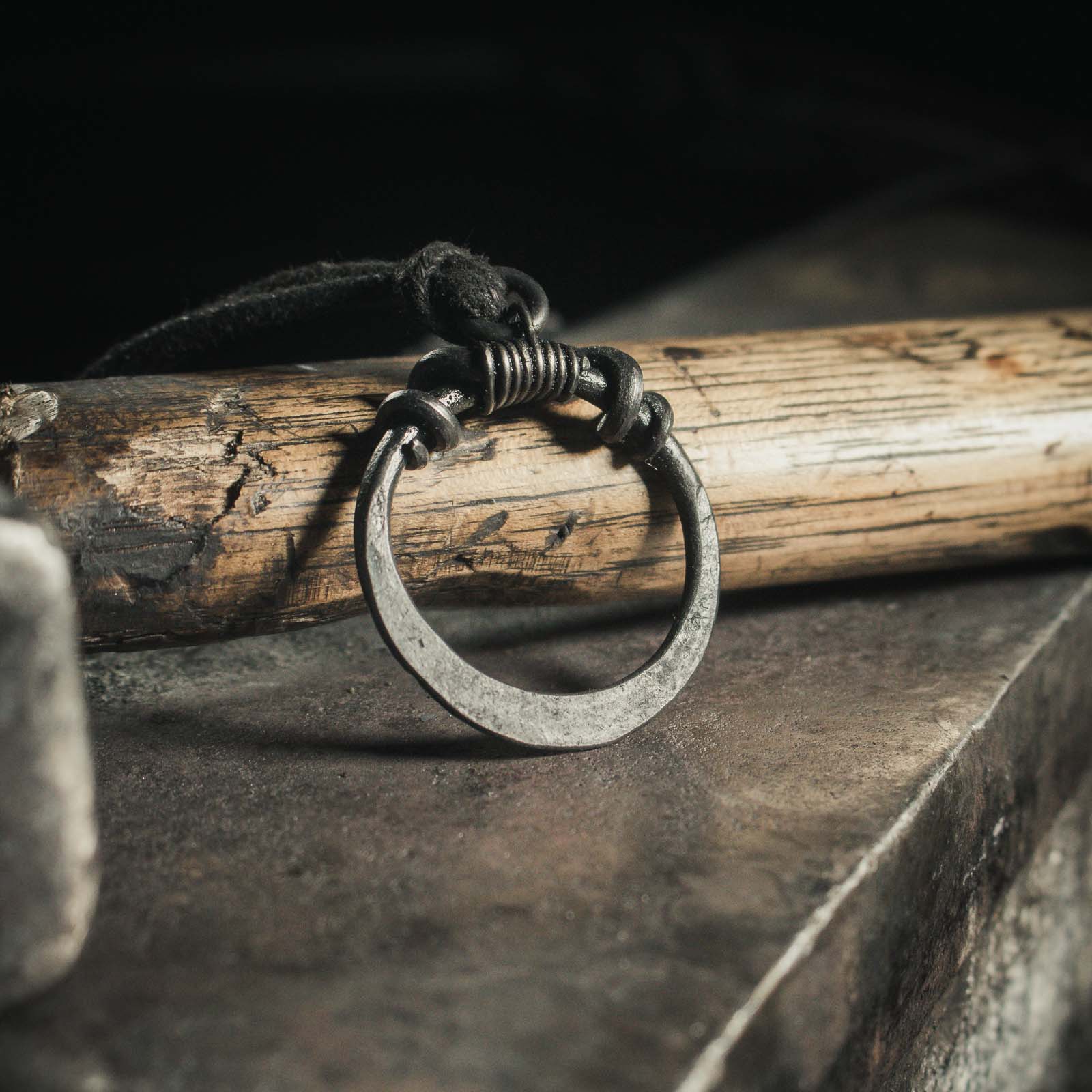 wicca circle pendant in iron