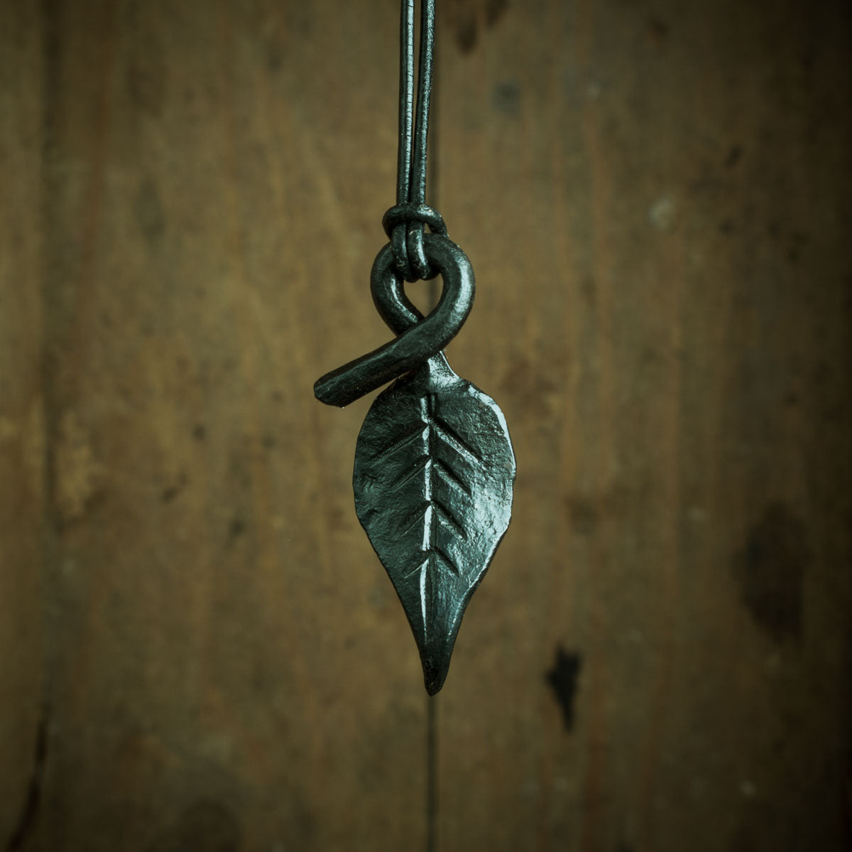 forged leaf pendant